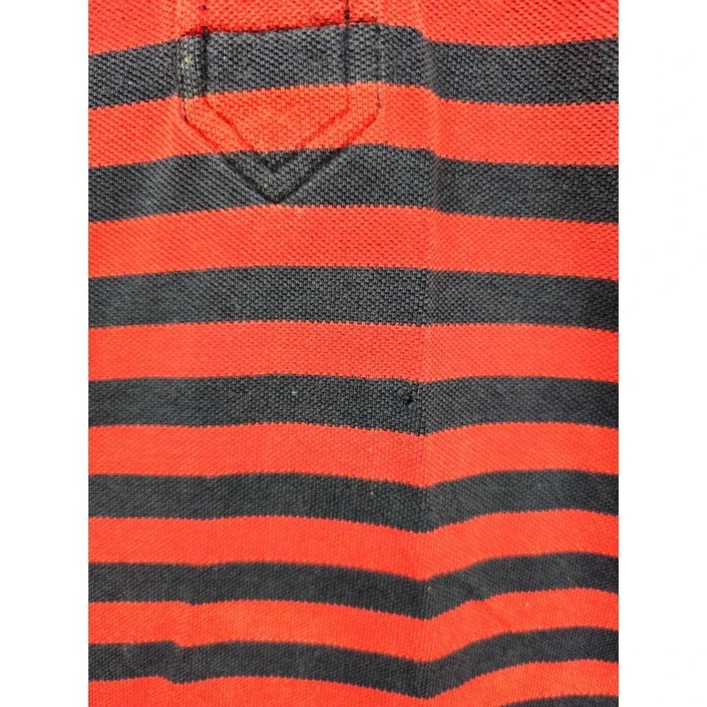 Vintage‎ Polo Ralph Lauren 4 Button Polo Shirt Mens Medium Red Striped Rare 90s